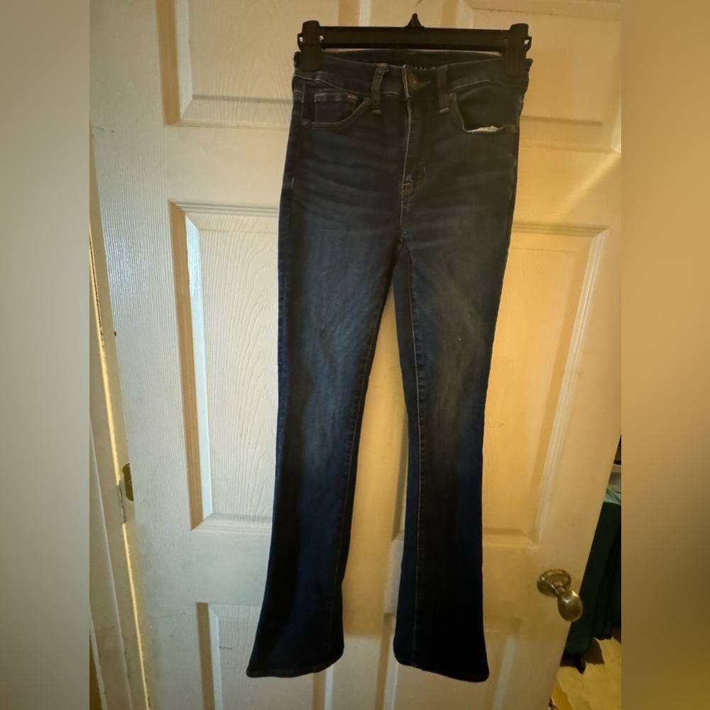 American Eagle size 000 dark wash flares Worn one time